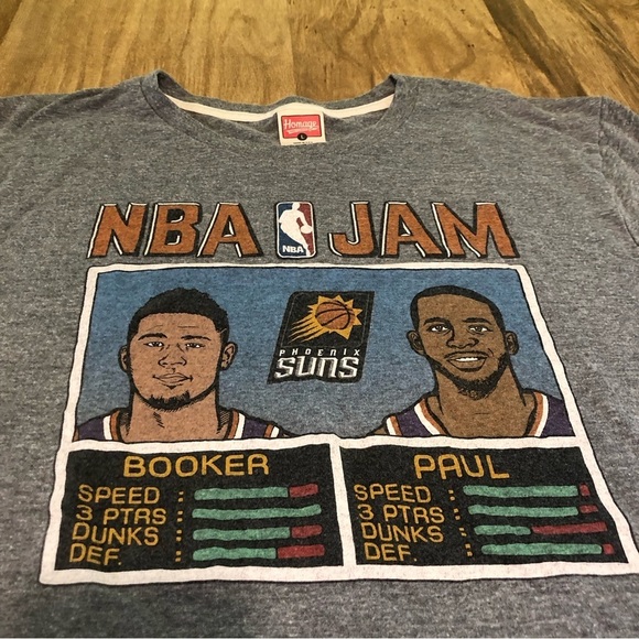Homage Retro Vintage Inspired NBA Jam Phoenix Suns Booker Paul Tee Mens Large - Picture 3 of 10